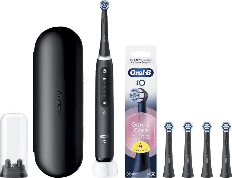 Oral-B iO 5N Zwart + 4 opzetborstels voor gevoelig tandvlees