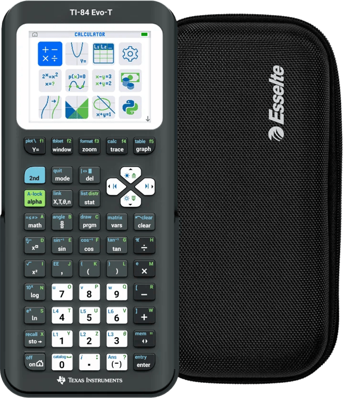 Texas Instruments TI-84 Evo-T Grafische Rekenmachine + Rekenmachine Case Zwart bundel