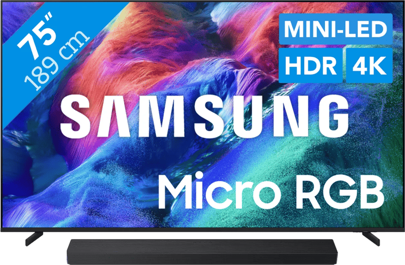 Samsung Micro RGB 75″ R85H (2026) + Samsung HW-QS90H (2026)