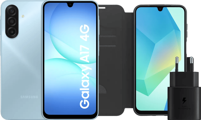 Samsung Galaxy A17 128GB Blauw 4G + Accessoirepakket