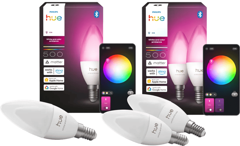 Philips Hue Kaarslamp White and Color E14 3-Pack