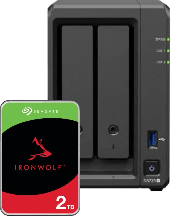 Synology DS725+ + Seagate Ironwolf 2TB