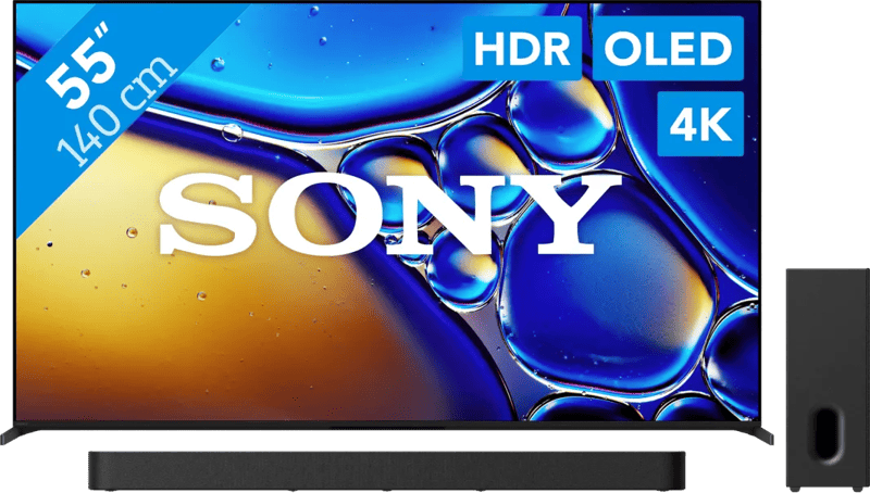 Sony Bravia 8 II 55″ QD-OLED (2025) + Sony Bravia Theatre Bar 7 Zwart