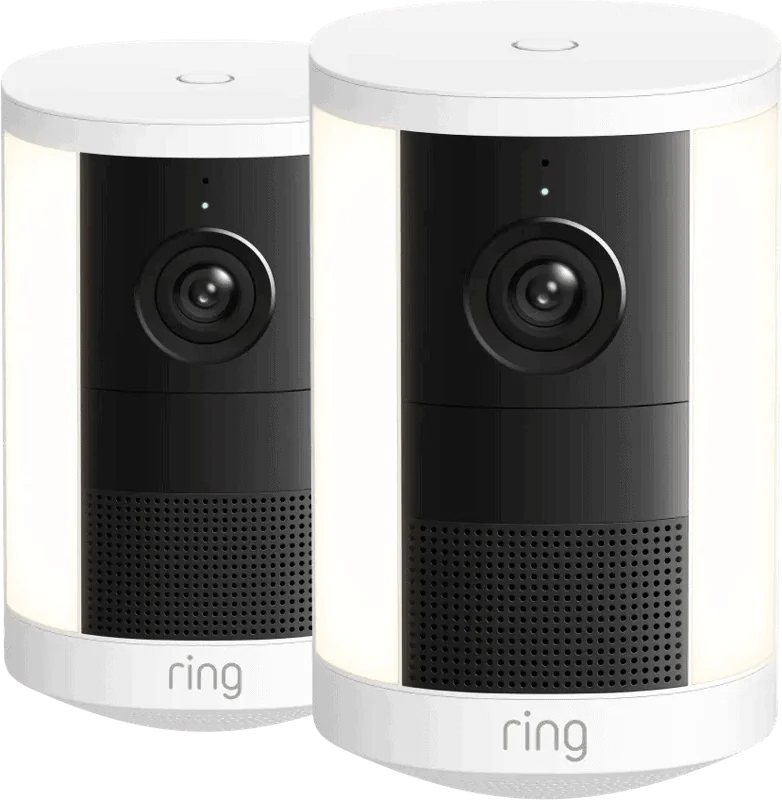 Ring Spotlight Camera 2e Generatie Stekker Wit Duo Pack