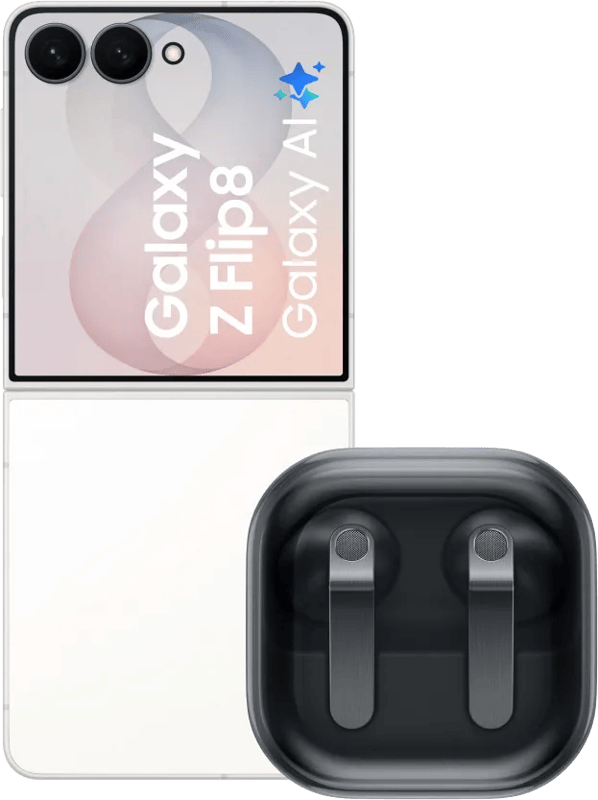 Samsung Galaxy Z Flip 8 512GB Wit 5G + Samsung Galaxy Buds4 Zwart