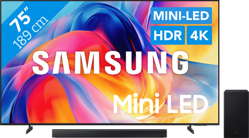 Samsung Mini-led 75″ M73H (2026) + Samsung HW-B66CF (2025)