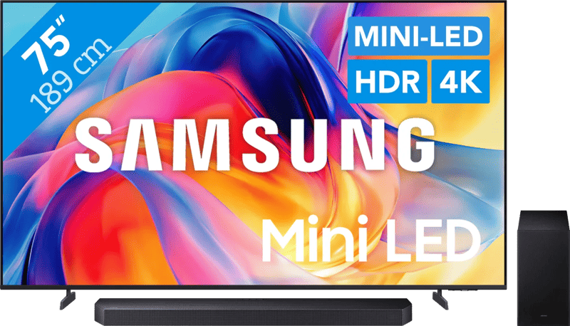 Samsung Mini-led 75″ M73H (2026) + Samsung HW-Q600F (2025)
