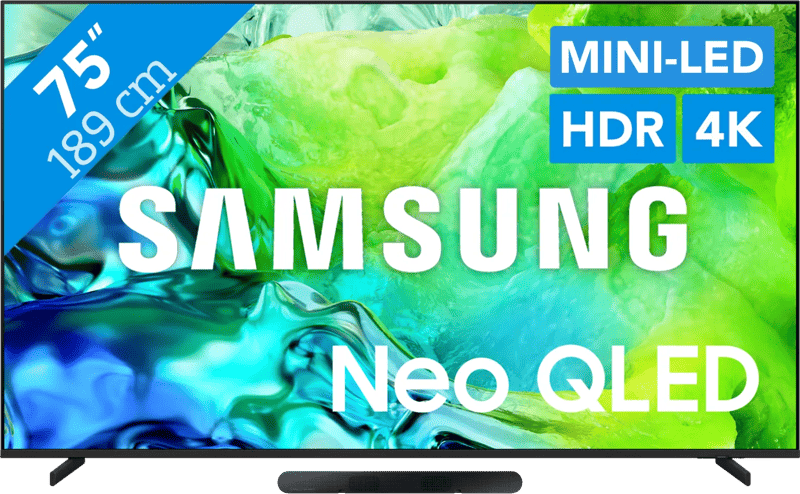 Samsung Neo QLED 75″ QN80H (2026) + Samsung HW-S60D Zwart (2024)