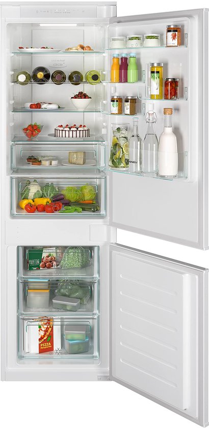 Candy CBT5518EW Inbouw-koel-vriescombinatie, sleepdeurtechniek, tweedeurs, Total No Frost, 248 liter, vriesgedeelte onderaan