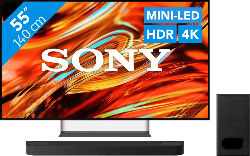 Sony Bravia 7 II True RGB 55″ (2026) + Sony Bravia Theatre Bar 6 Zwart