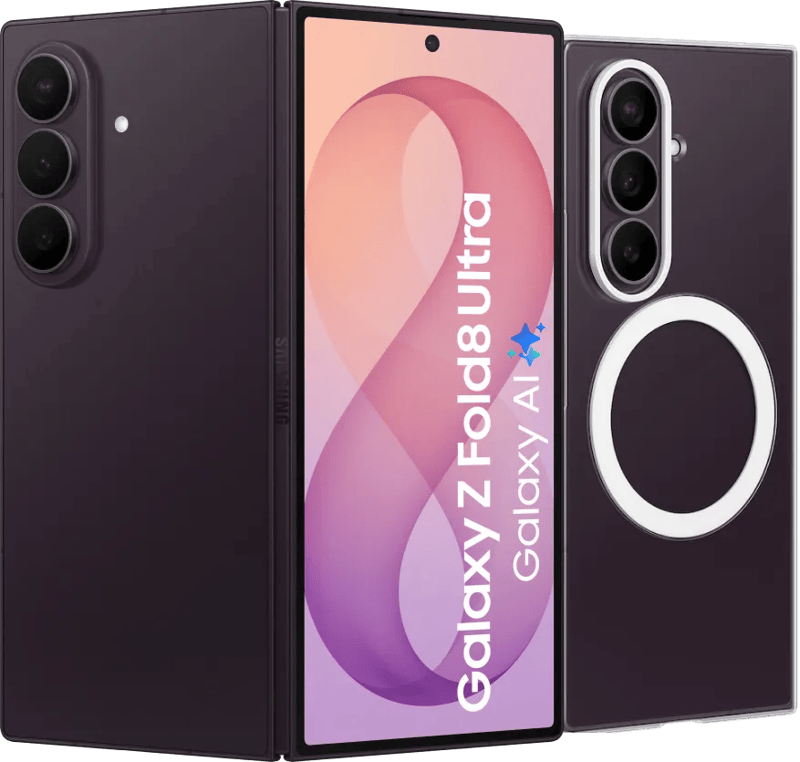 Samsung Galaxy Z Fold 8 Ultra 256GB Paars 5G + Carbon Back Cover met Magneet Zwart