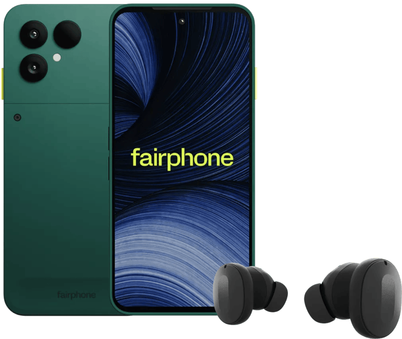 Fairphone 6+ 256GB Groen 5G + Fairbuds Wireless Zwart