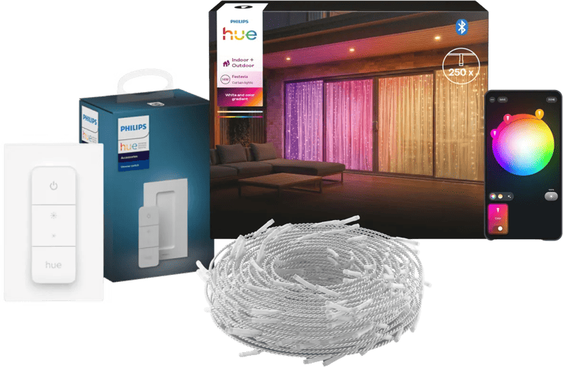 Philips Hue LED Lichtgordijn 1,35 x 2 meter + Dimmer