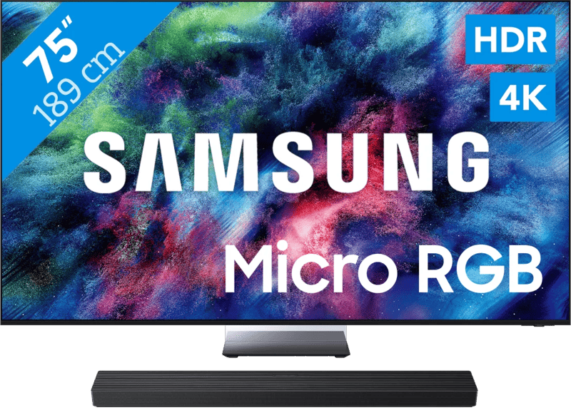 Samsung Micro RGB 75″ R95H (2026) + Samsung HW-QS90H (2026)