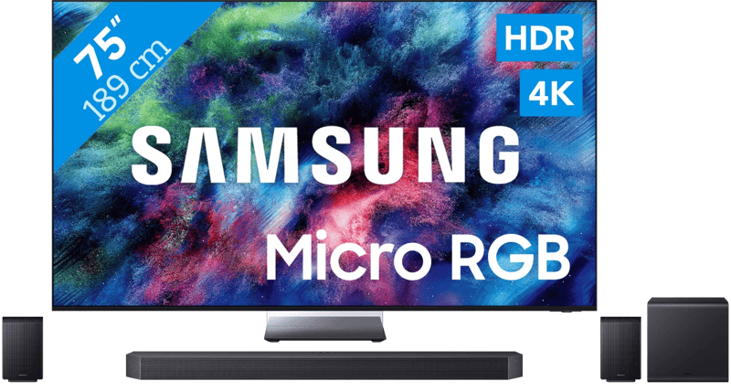 Samsung Micro RGB 75″ R95H (2026) + Samsung HW-Q990H (2026)