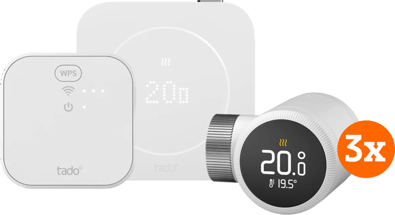 tado Bedrade Slimme Thermostaat X Multi Room Startpakket 2e Generatie (3 Radiatorknoppen)