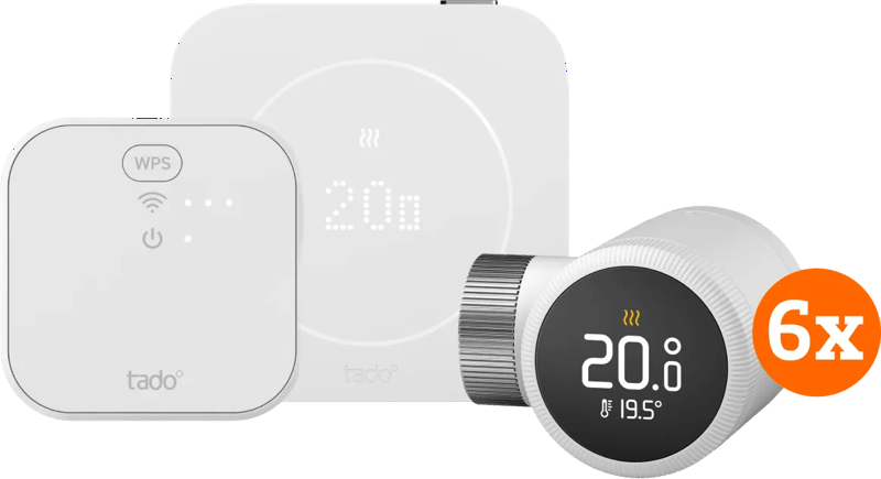 tado Bedrade Slimme Thermostaat X Multi Room Startpakket 2e Generatie (6 Radiatorknoppen)