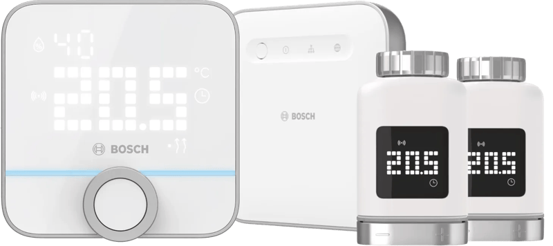 Bosch Slimme Radiatorknoppen Duo Pack + Slimme Kamerthermostaat + Smart Home Controller