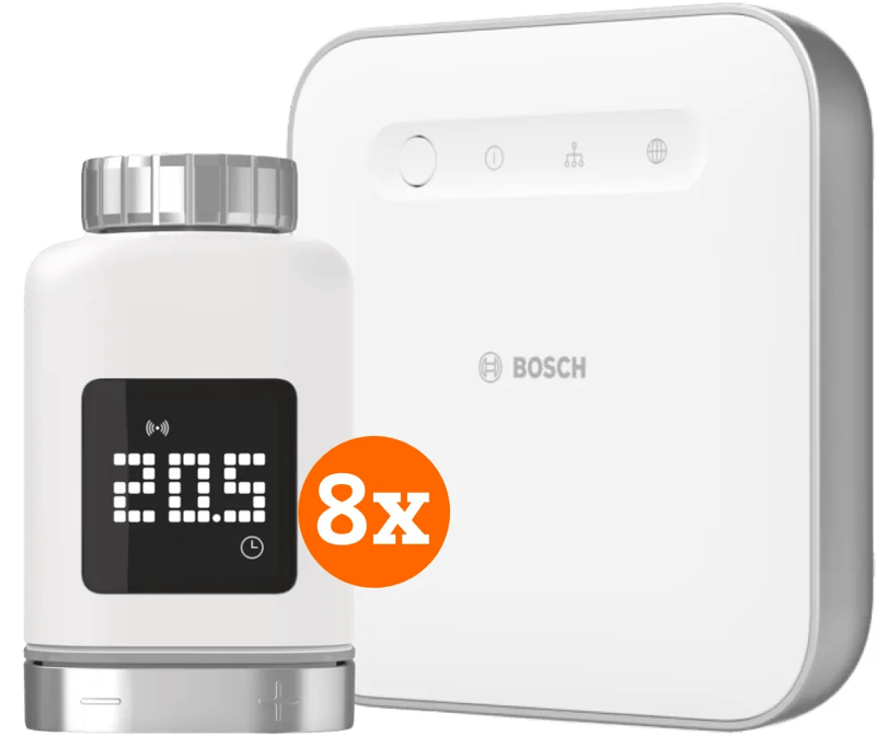 Bosch Slimme Radiatorknoppen 8-Pack + Smart Home Controller