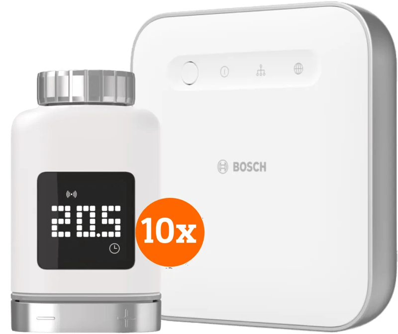 Bosch Slimme Radiatorknoppen 10-Pack + Smart Home Controller