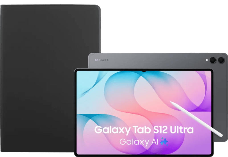 Samsung Galaxy Tab S12 Ultra 14,6 inch 256GB Wifi Grijs + BlueBuilt Book Case Zwart