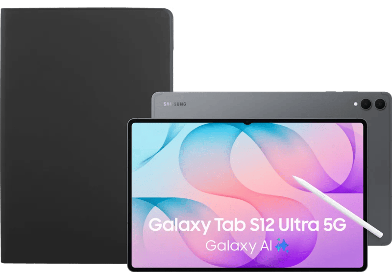 Samsung Galaxy Tab S12 Ultra 14,6 inch 512GB Wifi + 5G Grijs + BlueBuilt Book Case Zwart