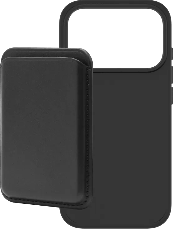 BlueBuilt MagSafe Hoesje iPhone 18 Pro Zwart + Kaarthouder Leer Zwart
