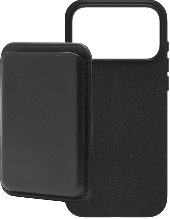 BlueBuilt MagSafe Hoesje iPhone 18 Pro Max Leer Zwart + Kaarthouder Leer Zwart