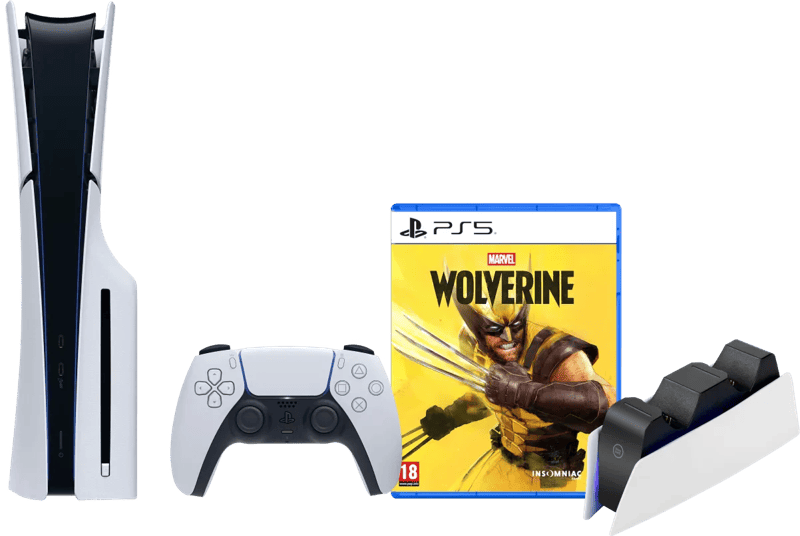 PlayStation 5 Slim Disc Edition + Marvel's Wolverine + Oplaadstation