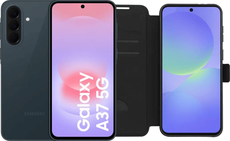 Samsung Galaxy A37 128GB Donkergroen 5G + BlueBuilt Book Case Zwart