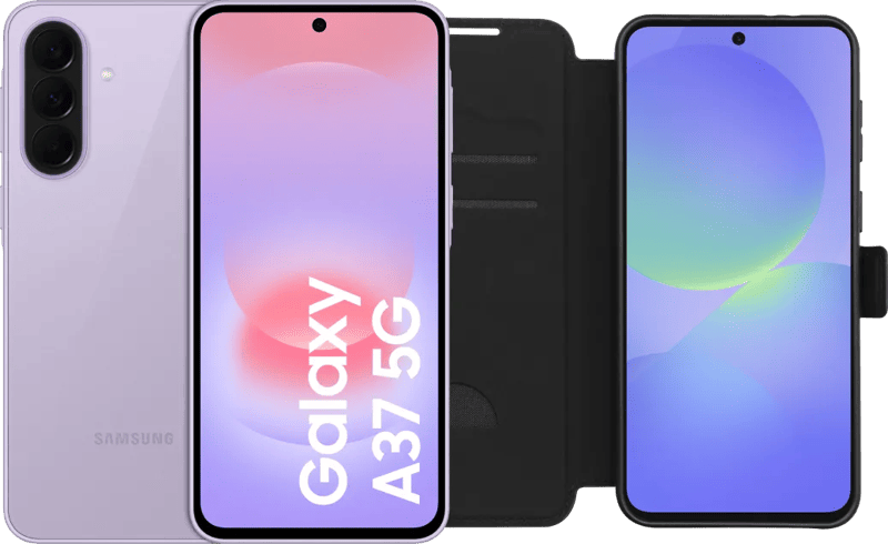 Samsung Galaxy A37 256GB Roze 5G + BlueBuilt Book Case Zwart