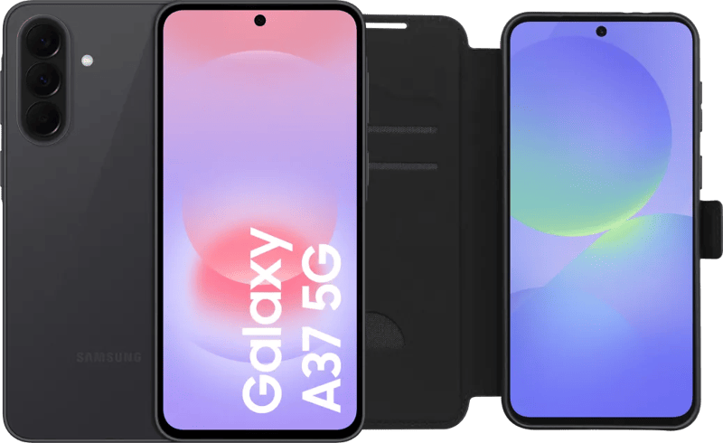 Samsung Galaxy A37 256GB Zwart 5G + BlueBuilt Book Case Zwart