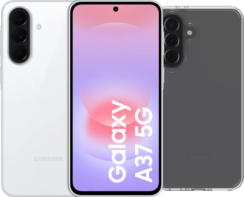 Samsung Galaxy A37 128GB Wit 5G + BlueBuilt Back Cover Transparant