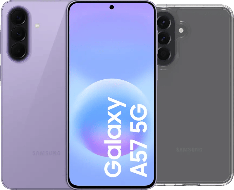 Samsung Galaxy A57 128GB Paars 5G + BlueBuilt Back Cover Transparant