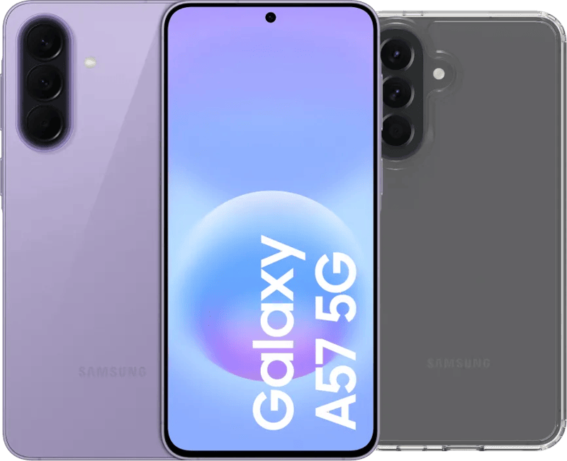 Samsung Galaxy A57 256GB Paars 5G + BlueBuilt Back Cover Transparant