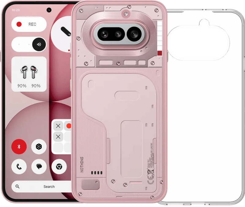 Nothing Phone (4a) 256GB Roze 5G + BlueBuilt Back Cover Transparant