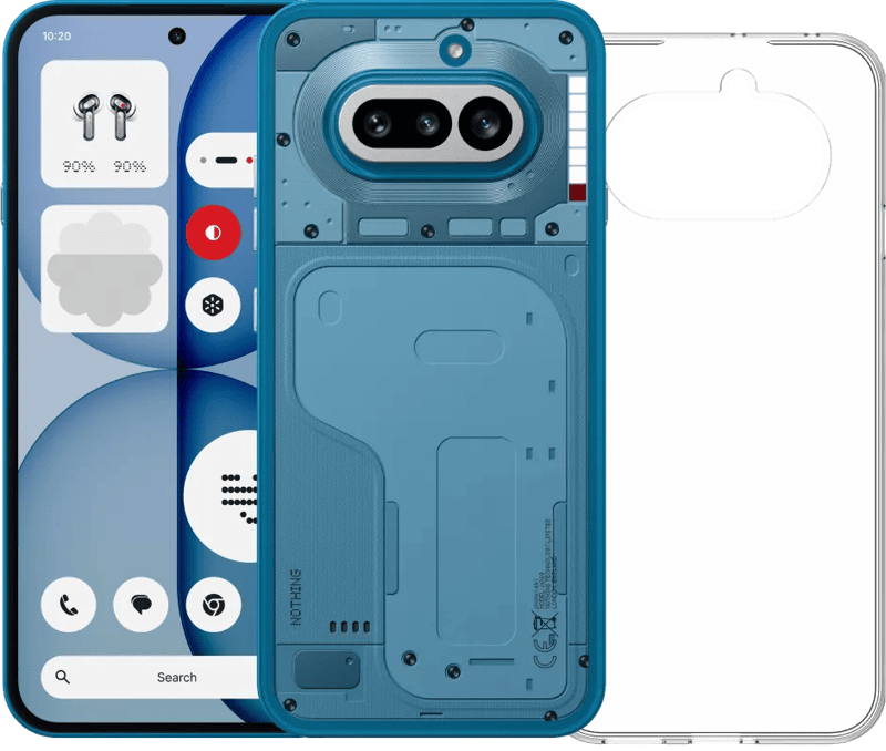Nothing Phone (4a) 256GB Blauw 5G + BlueBuilt Back Cover Transparant