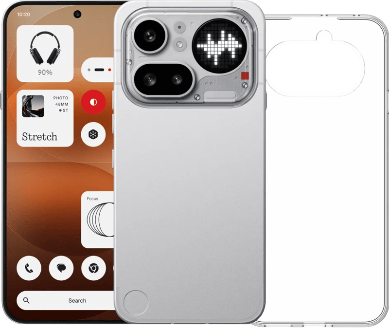 Nothing Phone (4a) Pro 256GB Zilver 5G + BlueBuilt Back Cover Transparant
