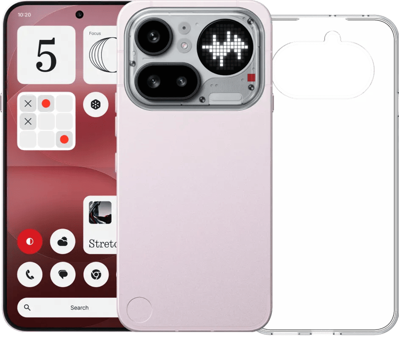 Nothing Phone (4a) Pro 256GB Roze 5G + BlueBuilt Back Cover Transparant