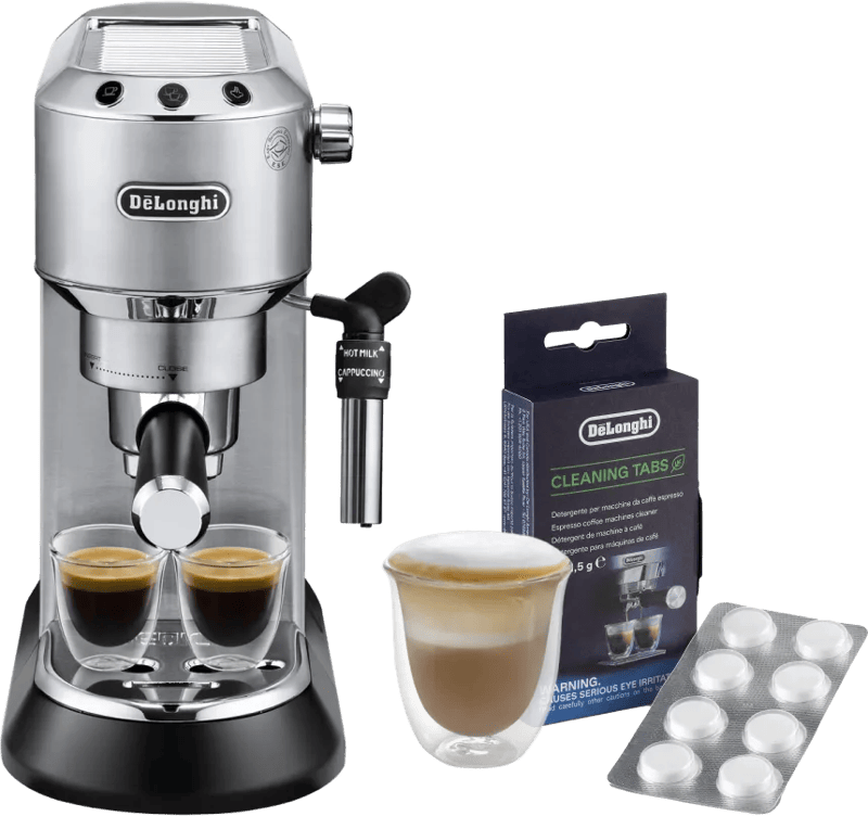 De'Longhi EC685.M Dedica Zilver + Reinigingstabletten