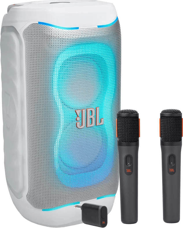 JBL Partybox 130 Wit + JBL Draadloze Microfoonset
