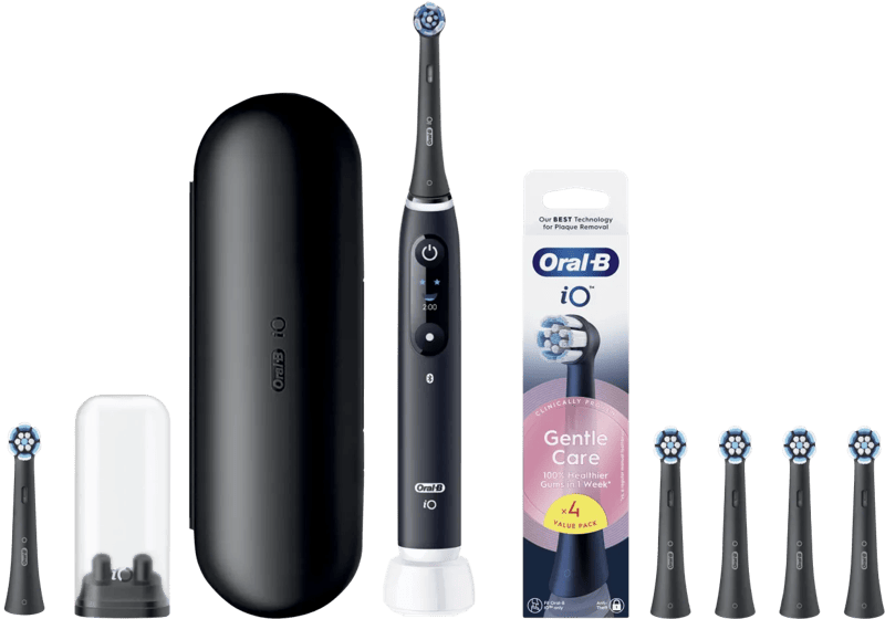 Oral-B iO 6N Zwart + 4 opzetborstels voor gevoelig tandvlees