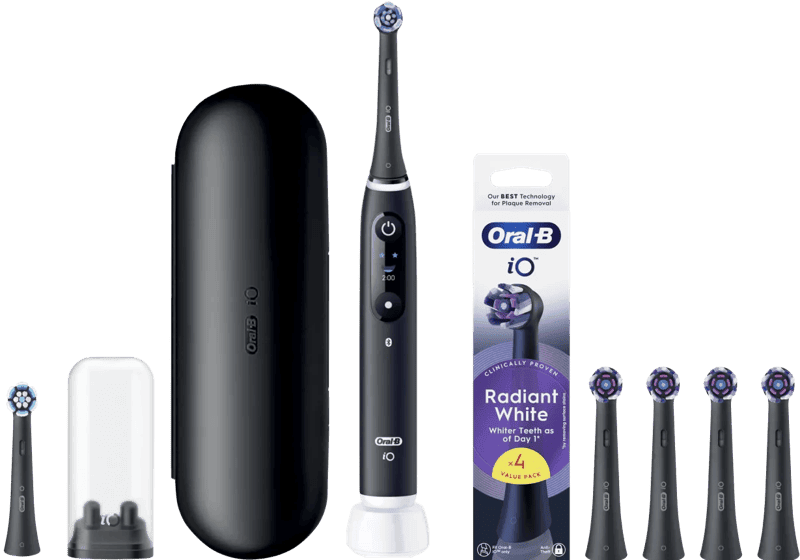 Oral-B iO 6N Zwart + 4 opzetborstels voor wittere tanden