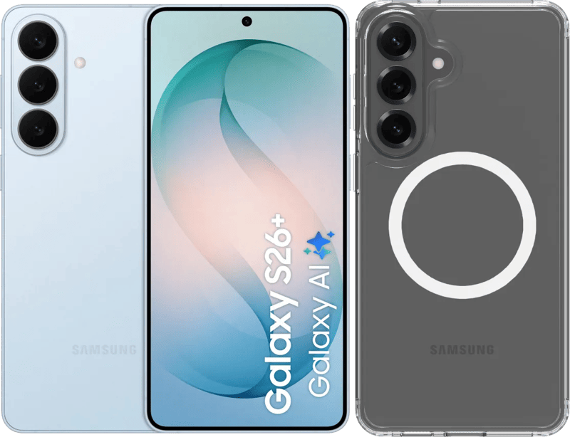 Samsung Galaxy S26 Plus 512GB Lichtblauw 5G + BlueBuilt Back Cover met Magneet Transparant