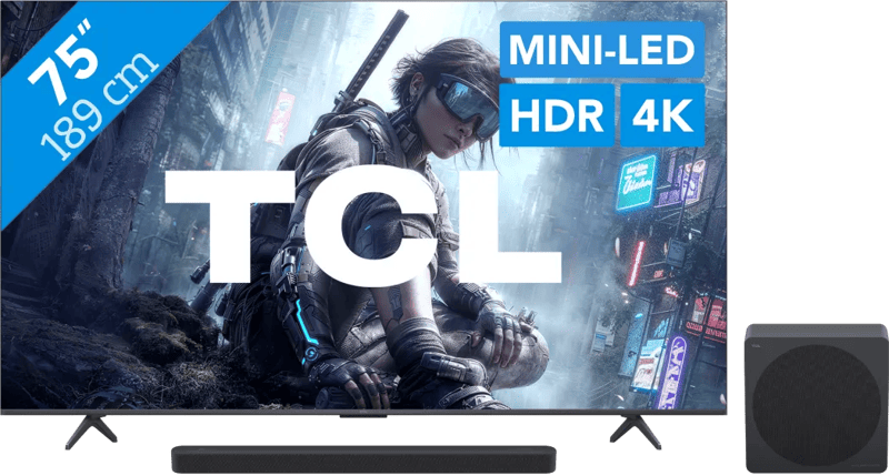 TCL QD Mini-led 75″ T8D (2026) + TCL A65K
