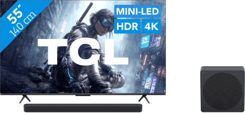 TCL QD Mini-led 55″ T8D (2026) + TCL A65K