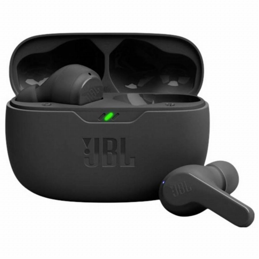 JBL Wave Beam In Ear oordopjes Draadloos, Bluetooth Stereo Zwart Ruisonderdrukking (microfoon) Oplaadbox, Indicator voor batterijstatus, Waterafstotend Sport