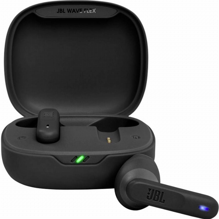 JBL Wave Flex In Ear oordopjes Draadloos, Bluetooth Stereo Zwart Oplaadbox, Indicator voor batterijstatus, Waterafstotend Sport
