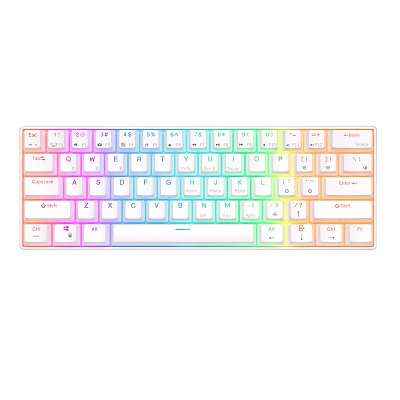 RK ROYAL KLUDGE RK61 60% Gaming Keyboard, Tri-mode / RGB / Hot-swap Mechanisch Toetsenbord met 61 toetsen zonder conflicten, Hot-swappable PC-gamingtoetsenborden voor Windows en Ma…