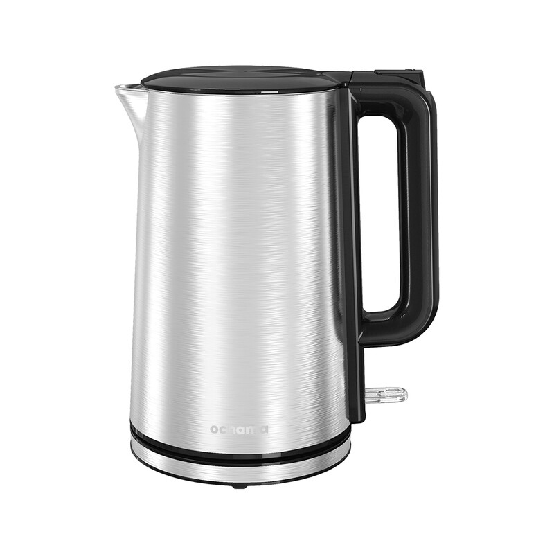 Ochama Waterkoker 1,7 L 2100 W, Dubbelwandig RVS, Snelkoken, Anti-Verbranding Ontwerp, Naadloze Binnenkan